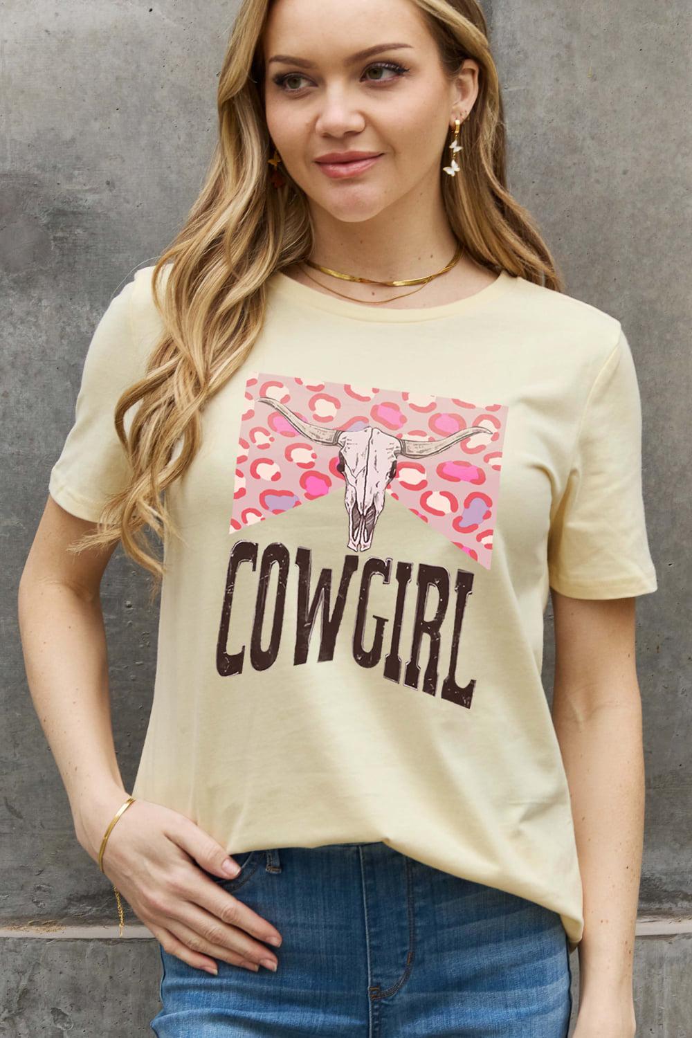 Simply Love Full Size COWGIRL Graphic Cotton Tee BLUE ZONE PLANET