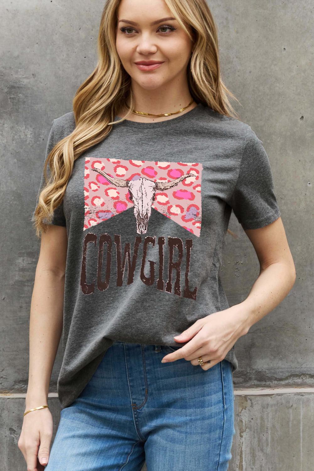 Simply Love Full Size COWGIRL Graphic Cotton Tee BLUE ZONE PLANET