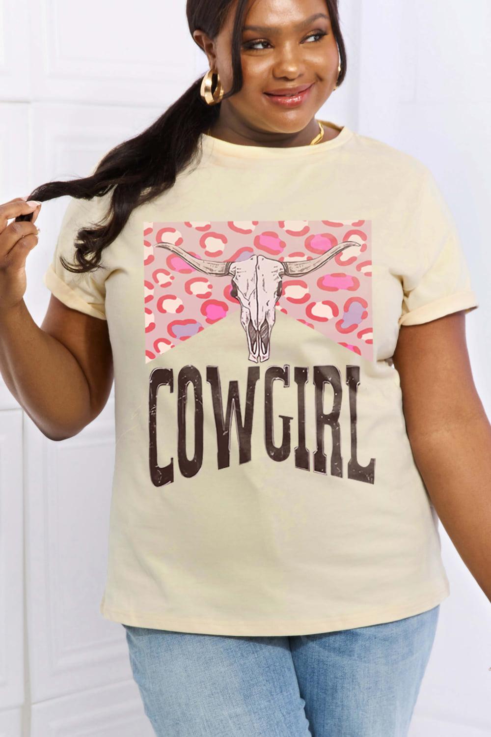 Simply Love Full Size COWGIRL Graphic Cotton Tee BLUE ZONE PLANET