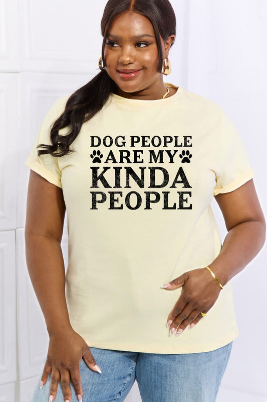 Simply Love Full Size DOG PEOPLE ARE MY KINDA PEOPLE Graphic Cotton Tee BLUE ZONE PLANET