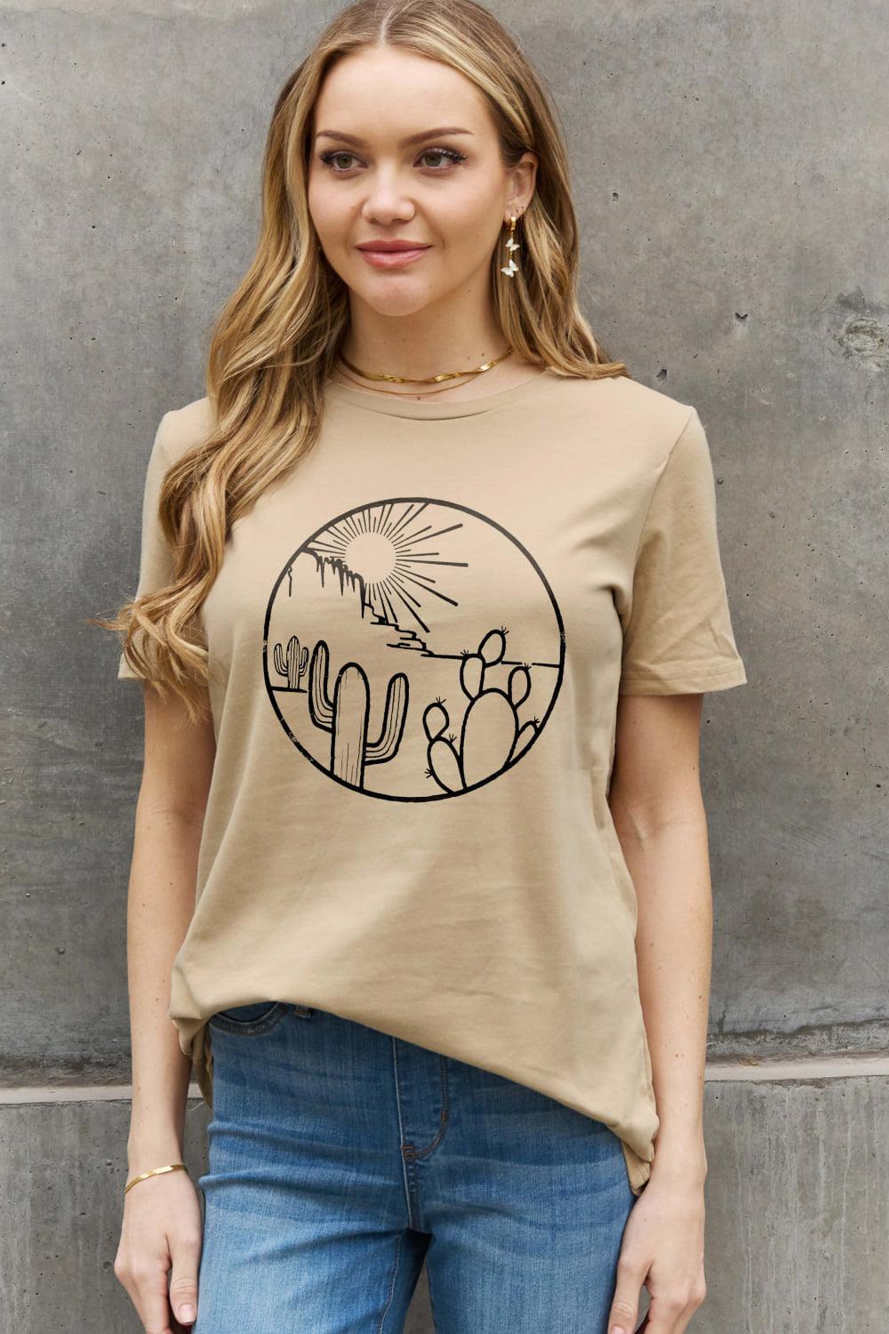 Simply Love Full Size Desert Graphic Cotton Tee BLUE ZONE PLANET