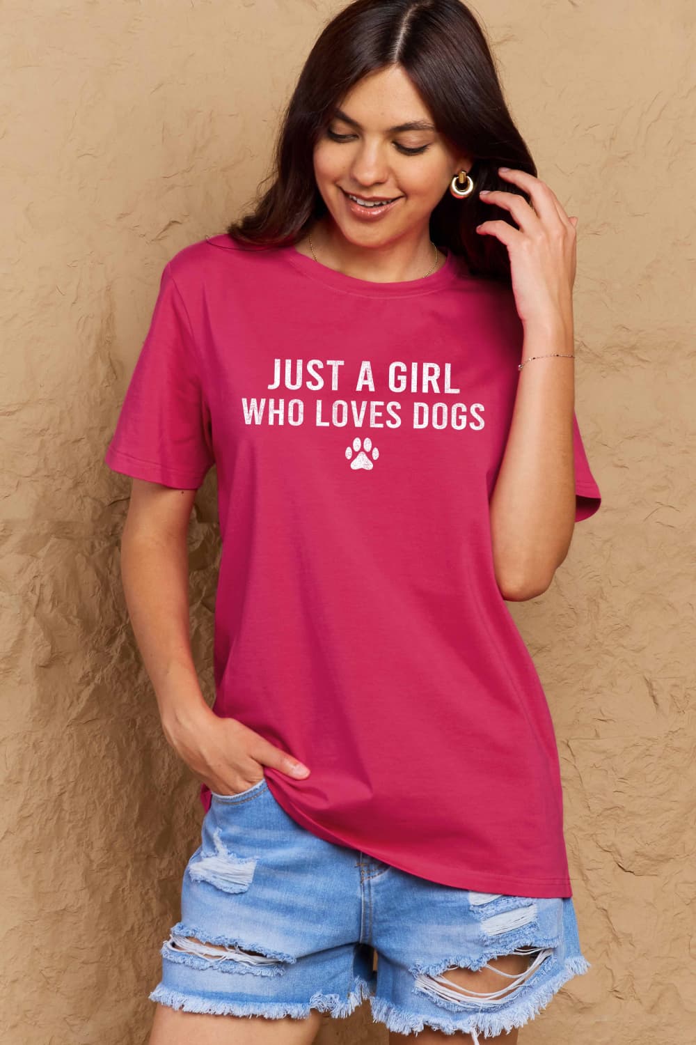 Simply Love Full Size Dog Paw Graphic Cotton T-Shirt BLUE ZONE PLANET