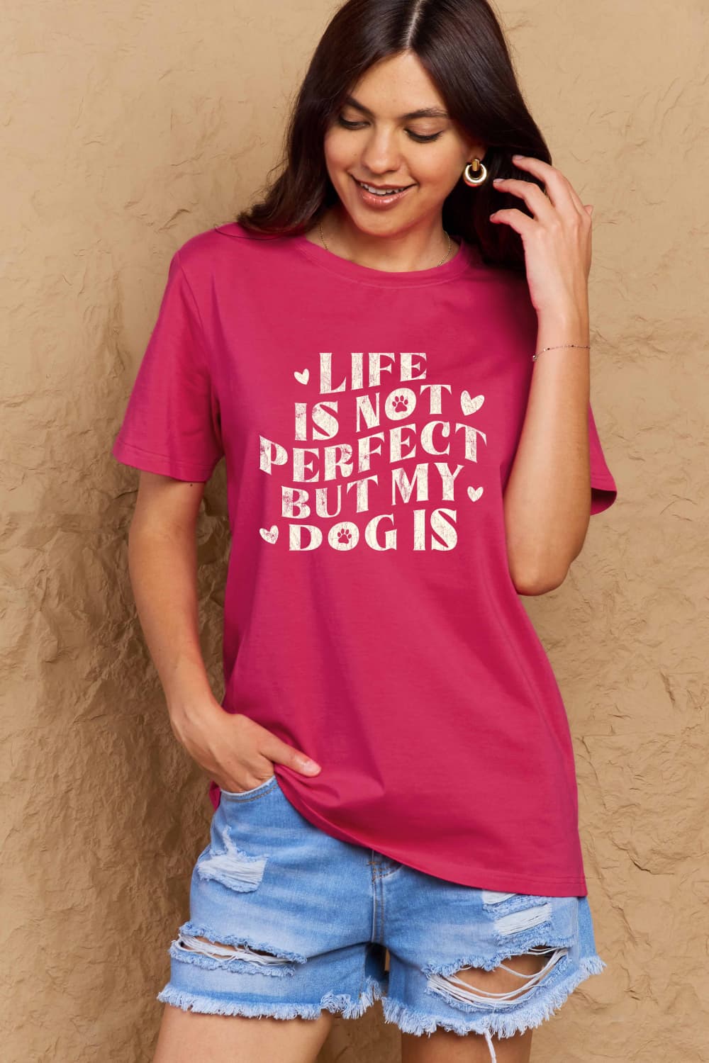 Simply Love Full Size Dog Slogan Graphic Cotton T-Shirt BLUE ZONE PLANET