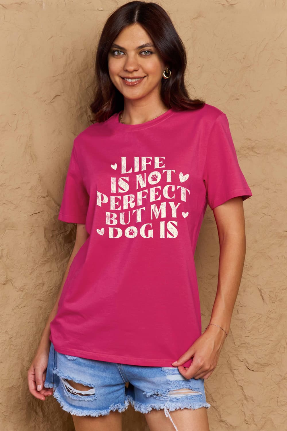 Simply Love Full Size Dog Slogan Graphic Cotton T-Shirt BLUE ZONE PLANET