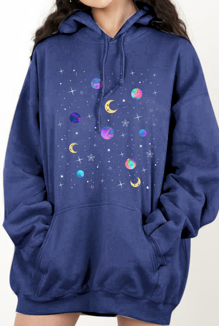 Simply Love Full Size Dropped Shoulder Star & Moon Graphic Hoodie BLUE ZONE PLANET