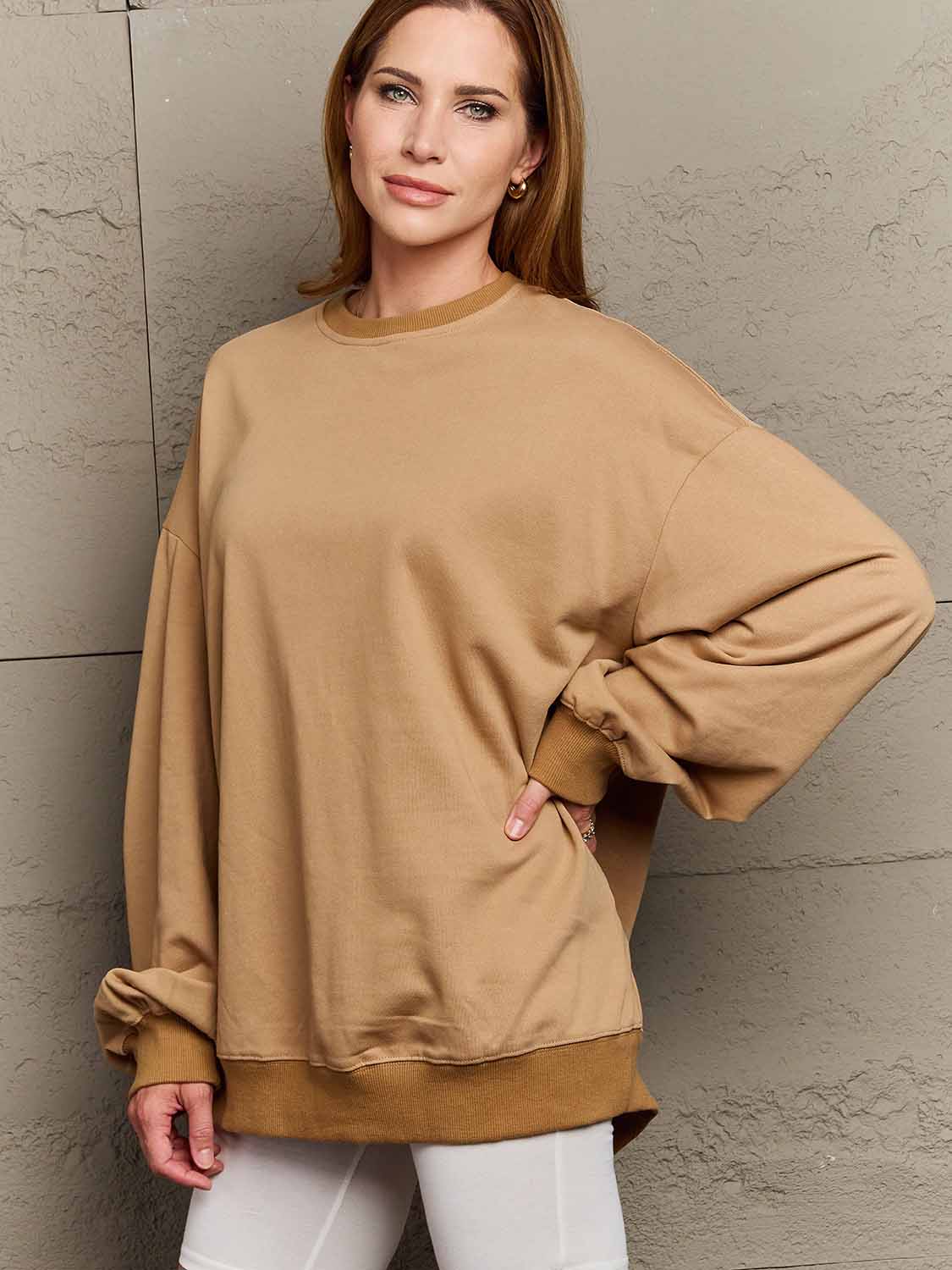 Simply Love Full Size Dropped Shoulder Sweatshirt BLUE ZONE PLANET