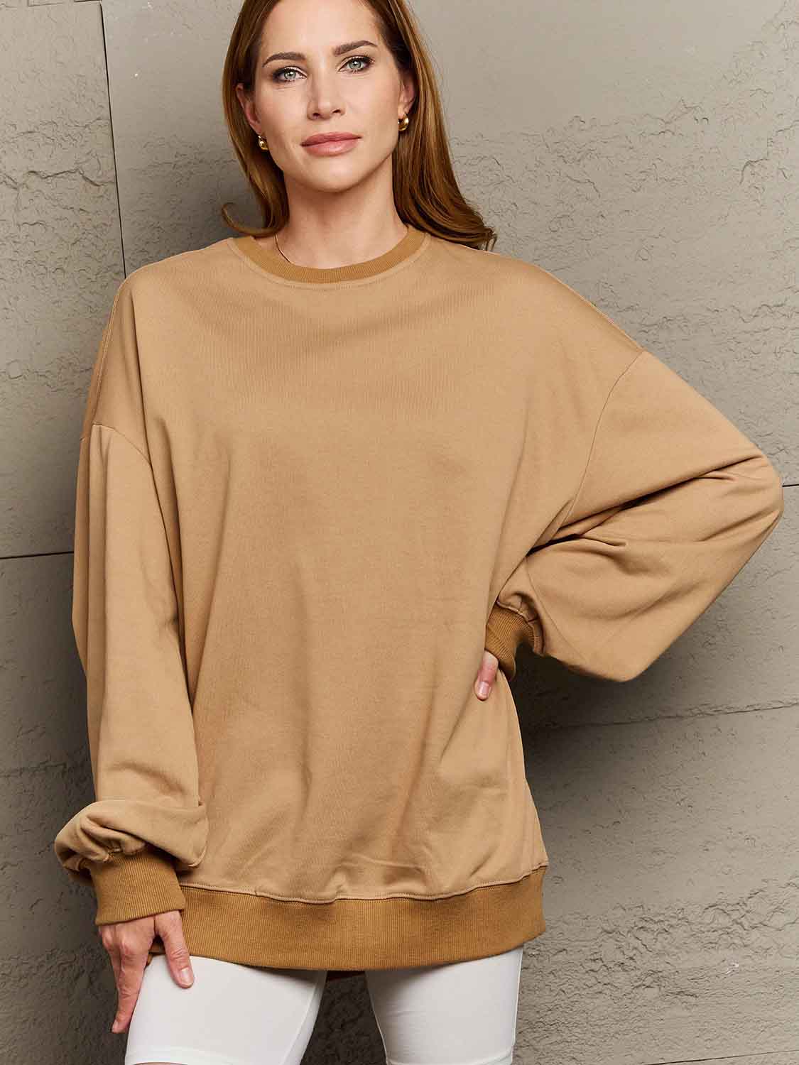 Simply Love Full Size Dropped Shoulder Sweatshirt BLUE ZONE PLANET