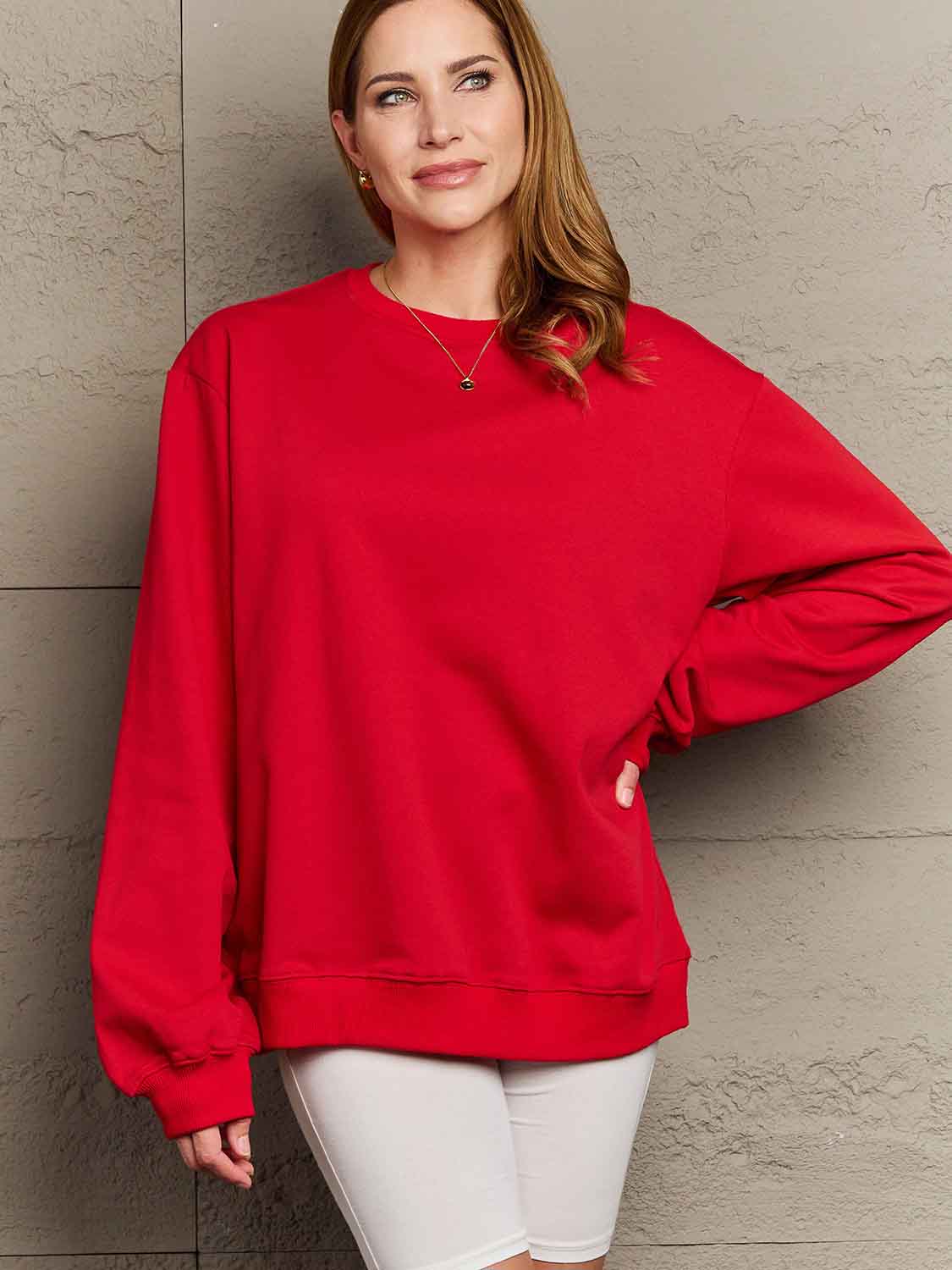 Simply Love Full Size Dropped Shoulder Sweatshirt BLUE ZONE PLANET