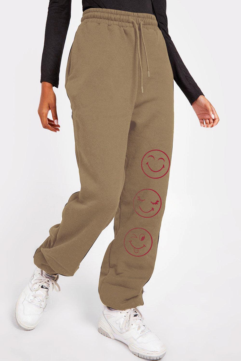 Simply Love Full Size Emoji Graphic Sweatpants BLUE ZONE PLANET