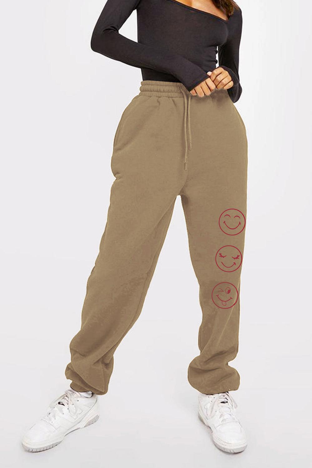 Simply Love Full Size Emoji Graphic Sweatpants BLUE ZONE PLANET