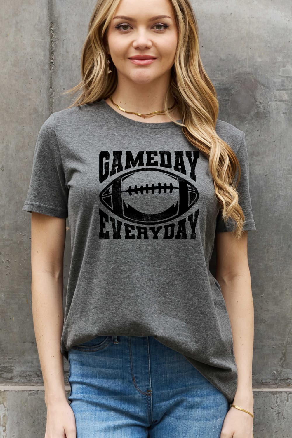 Simply Love Full Size GAMEDAY EVERYDAY Graphic Cotton Tee BLUE ZONE PLANET