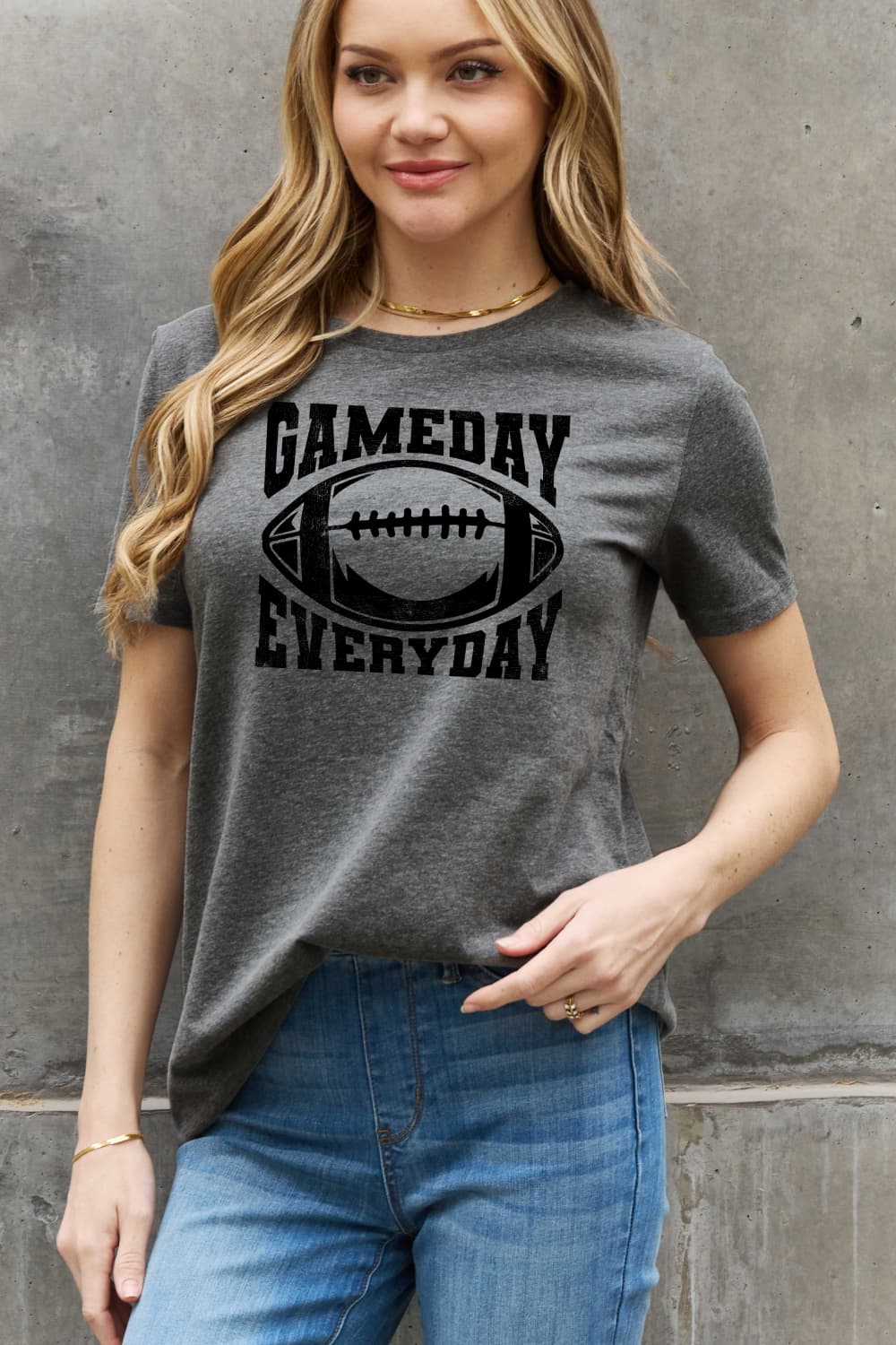 Simply Love Full Size GAMEDAY EVERYDAY Graphic Cotton Tee BLUE ZONE PLANET