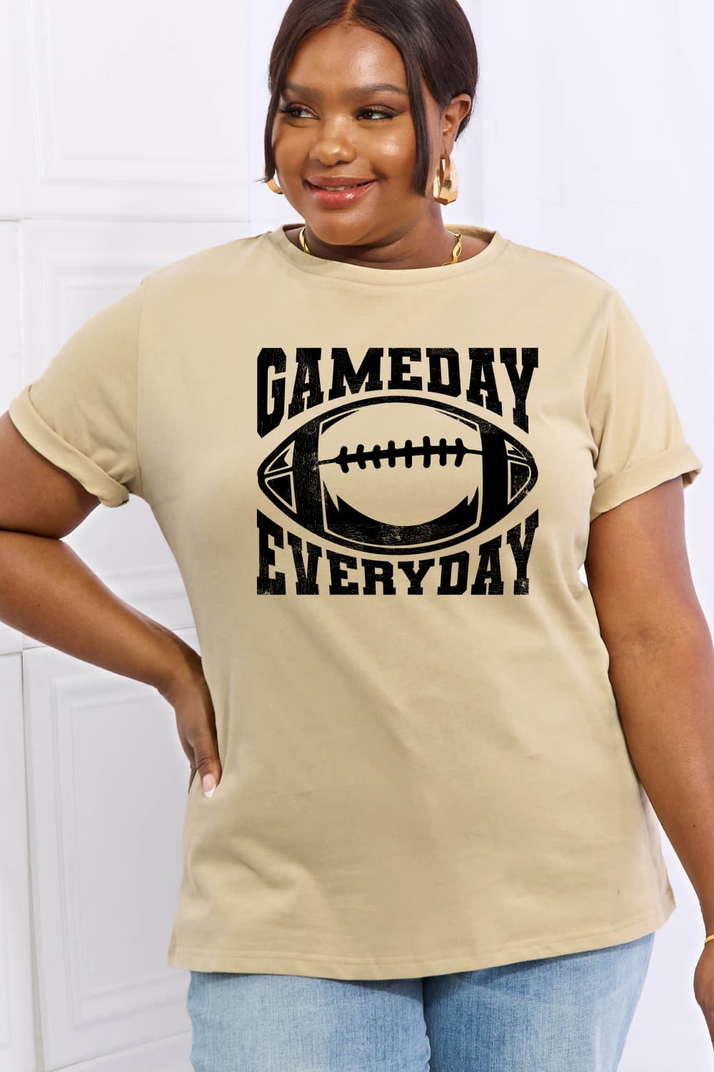 Simply Love Full Size GAMEDAY EVERYDAY Graphic Cotton Tee BLUE ZONE PLANET