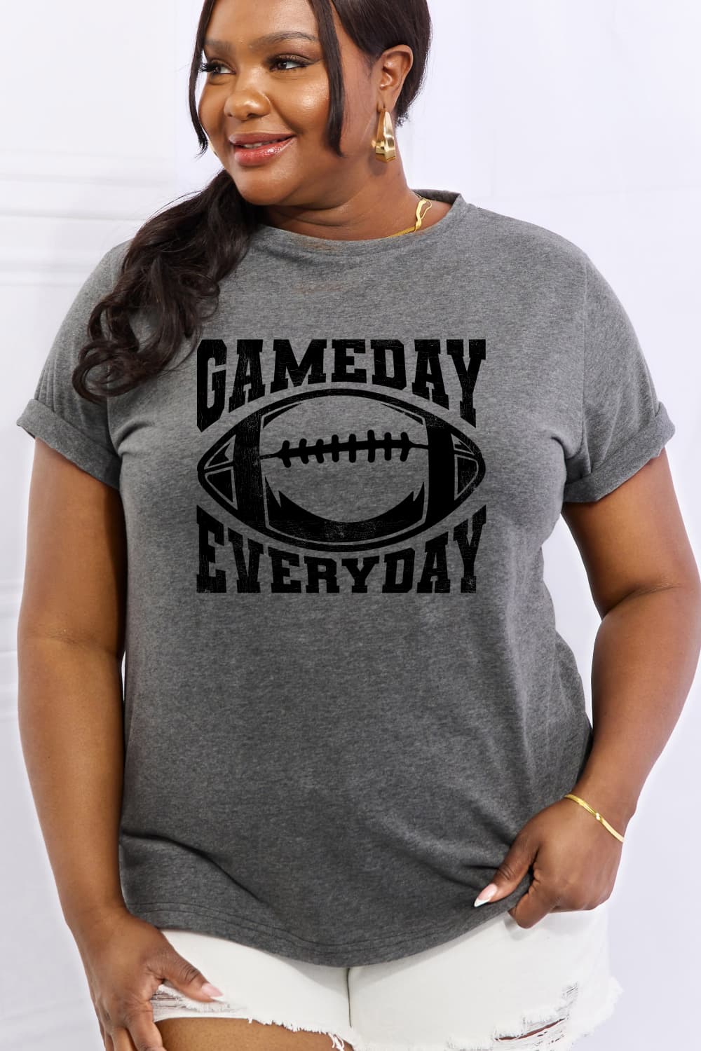 Simply Love Full Size GAMEDAY EVERYDAY Graphic Cotton Tee BLUE ZONE PLANET