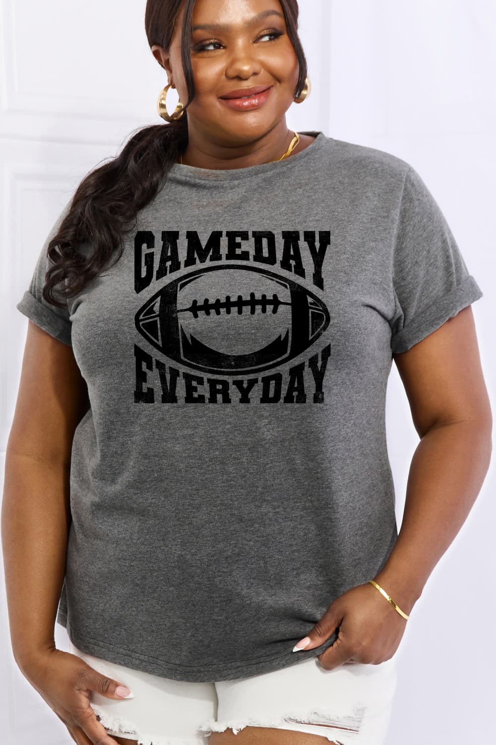 Simply Love Full Size GAMEDAY EVERYDAY Graphic Cotton Tee BLUE ZONE PLANET