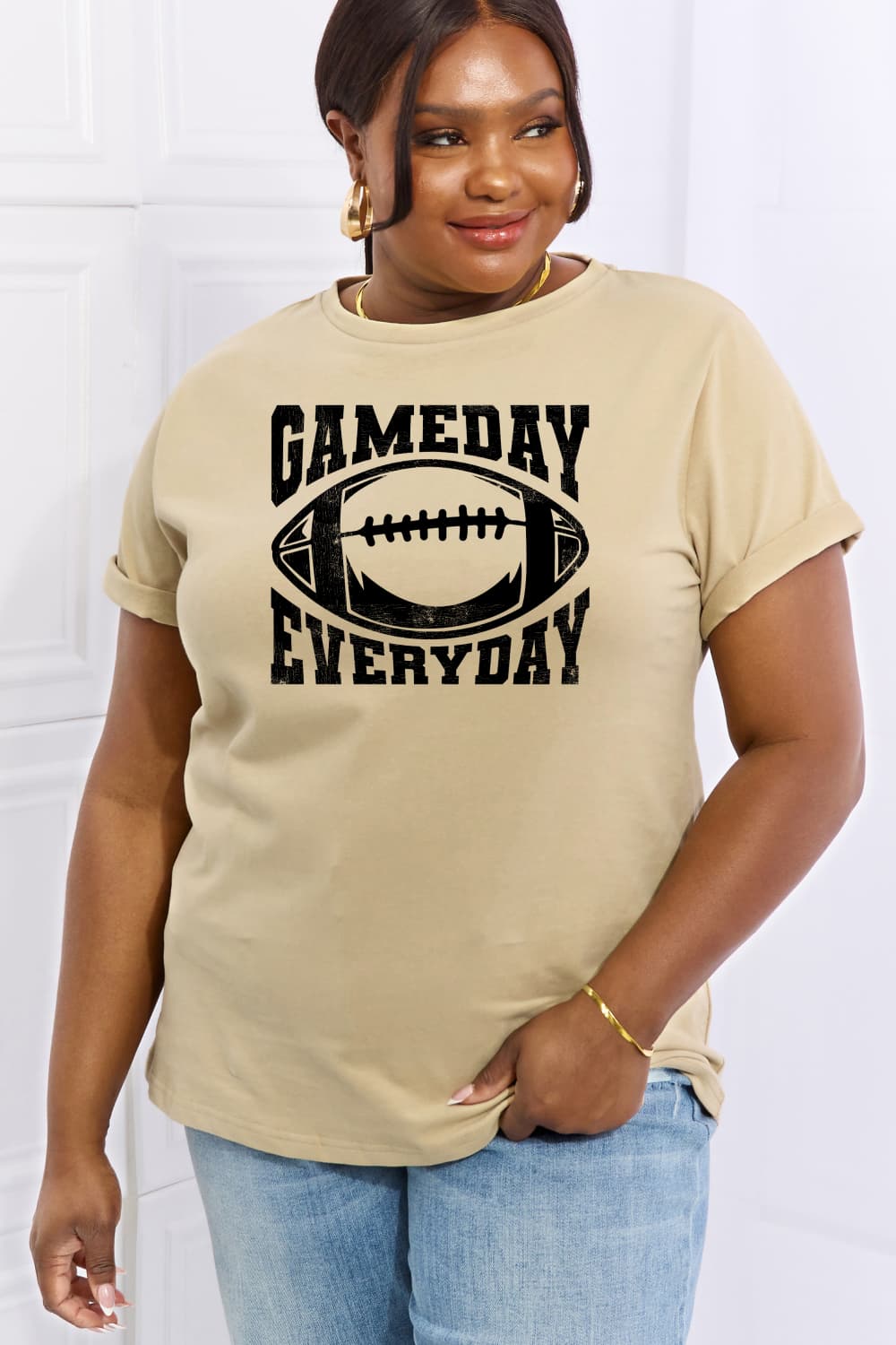 Simply Love Full Size GAMEDAY EVERYDAY Graphic Cotton Tee BLUE ZONE PLANET