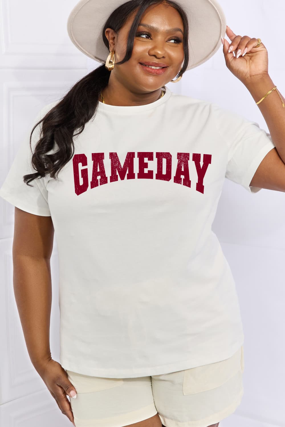 Simply Love Full Size GAMEDAY Graphic Cotton Tee BLUE ZONE PLANET