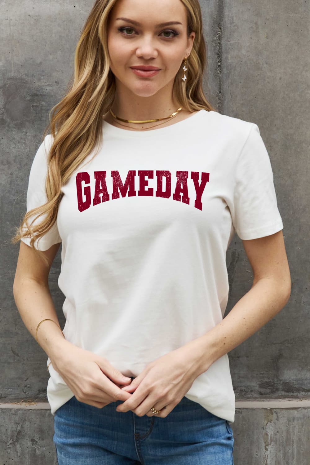 Simply Love Full Size GAMEDAY Graphic Cotton Tee BLUE ZONE PLANET