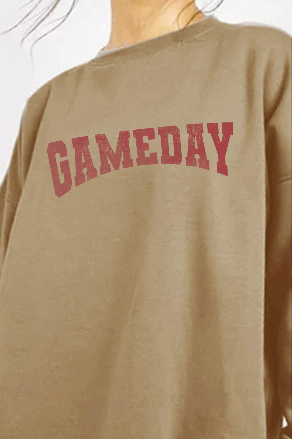 Simply Love Full Size GAMEDAY Graphic Sweatshirt BLUE ZONE PLANET