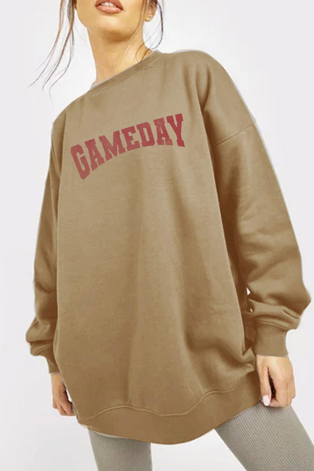 Simply Love Full Size GAMEDAY Graphic Sweatshirt BLUE ZONE PLANET