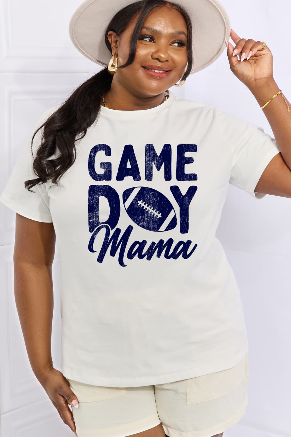 Simply Love Full Size GAMEDAY MAMA Graphic Cotton Tee BLUE ZONE PLANET