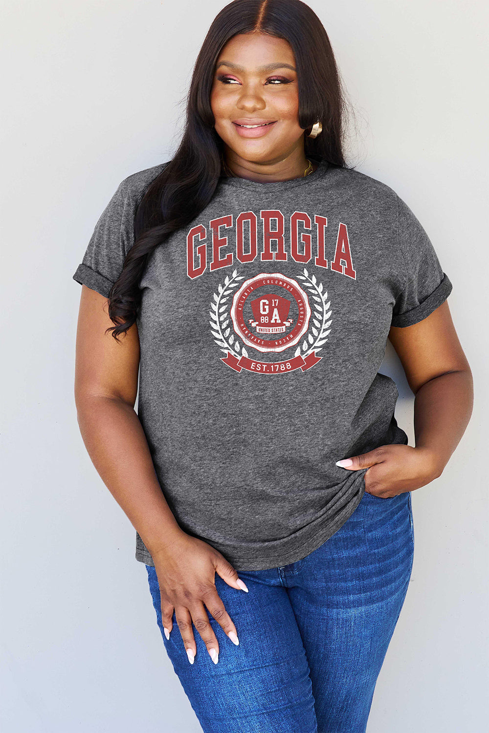 Simply Love Full Size GEORGIA Graphic T-Shirt BLUE ZONE PLANET