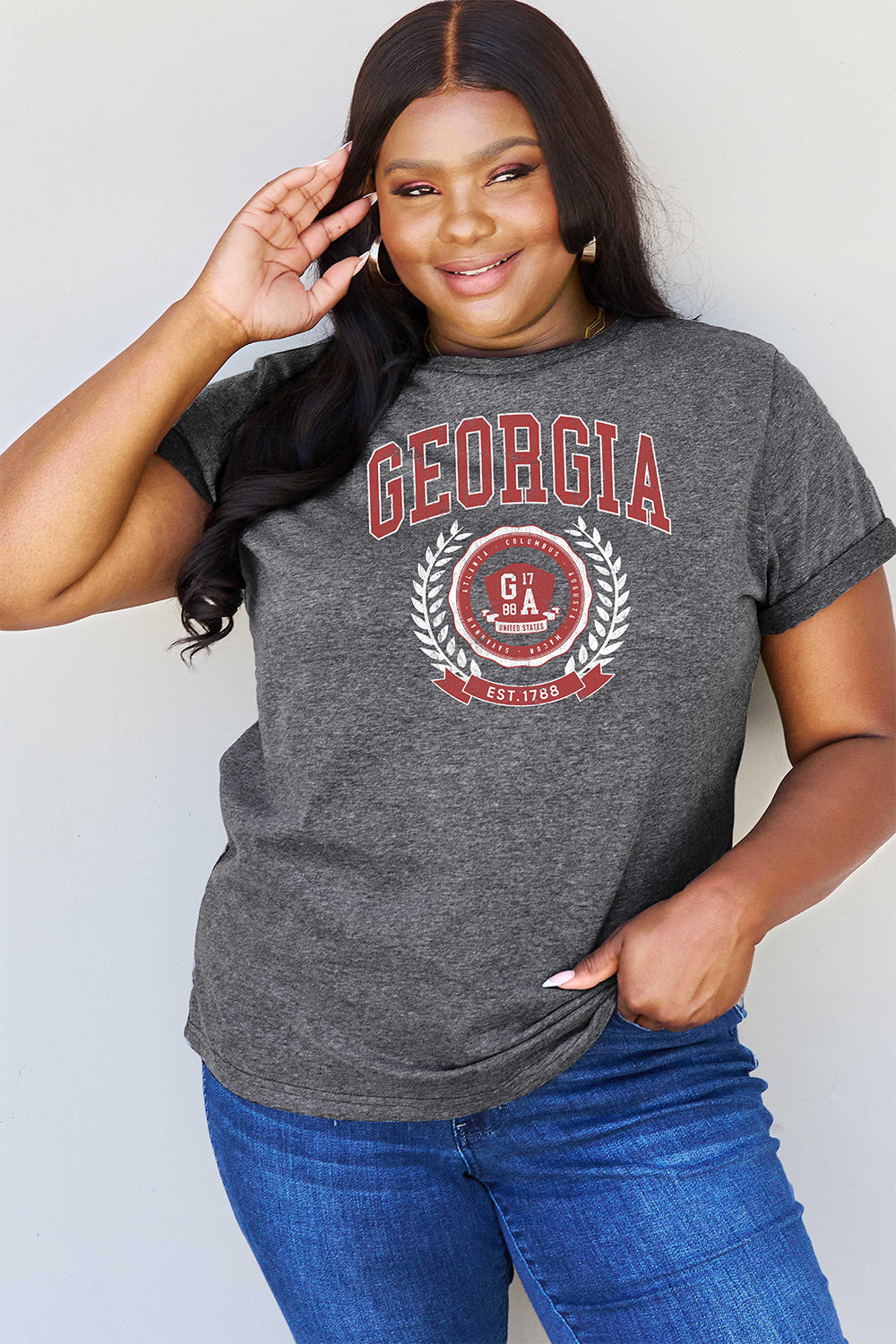 Simply Love Full Size GEORGIA Graphic T-Shirt BLUE ZONE PLANET