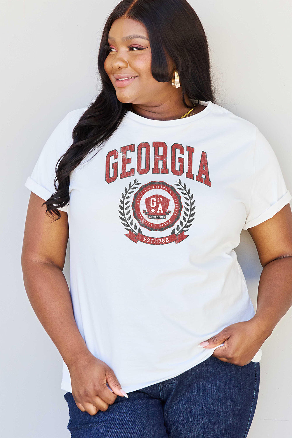 Simply Love Full Size GEORGIA Graphic T-Shirt BLUE ZONE PLANET