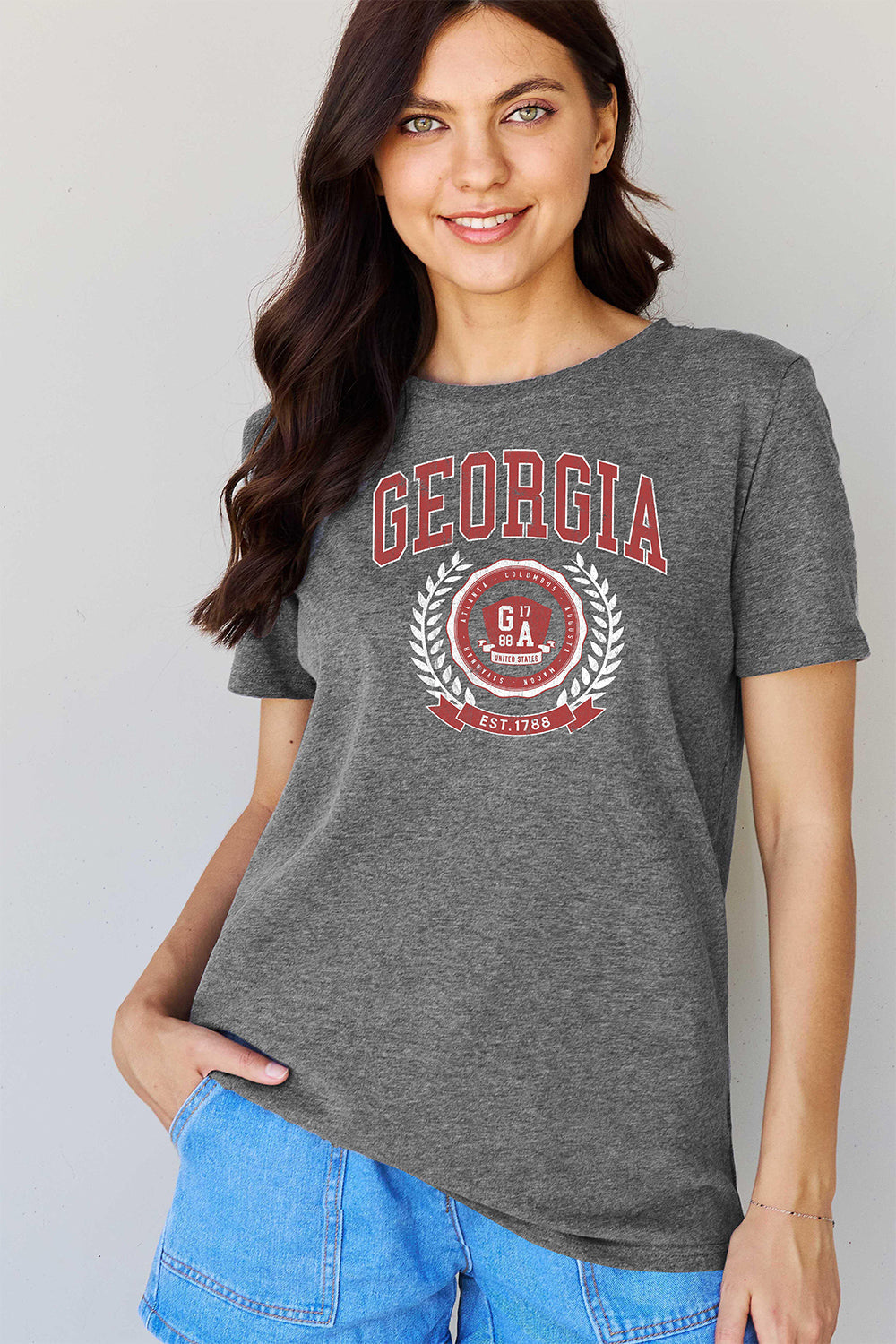 Simply Love Full Size GEORGIA Graphic T-Shirt BLUE ZONE PLANET