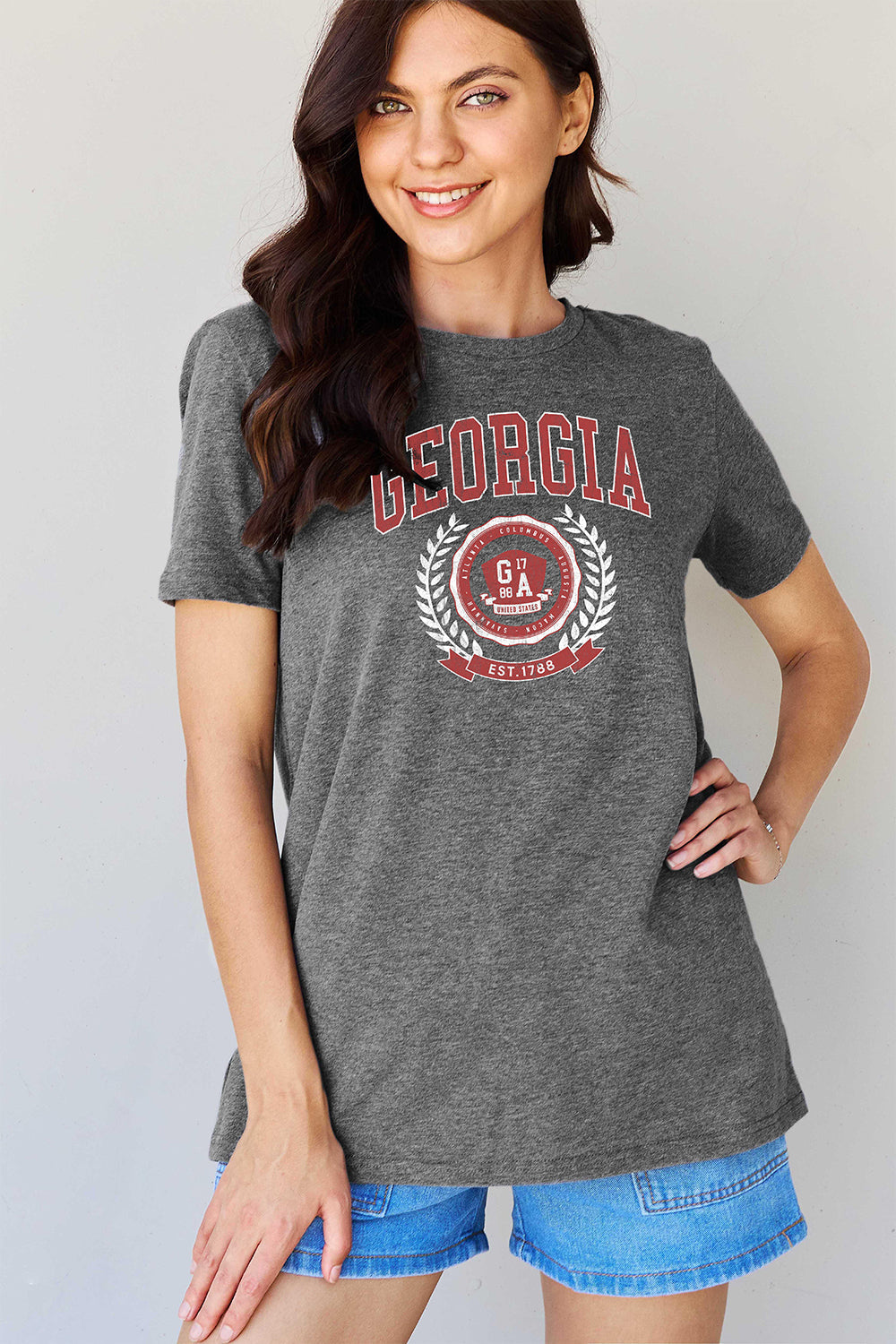 Simply Love Full Size GEORGIA Graphic T-Shirt BLUE ZONE PLANET