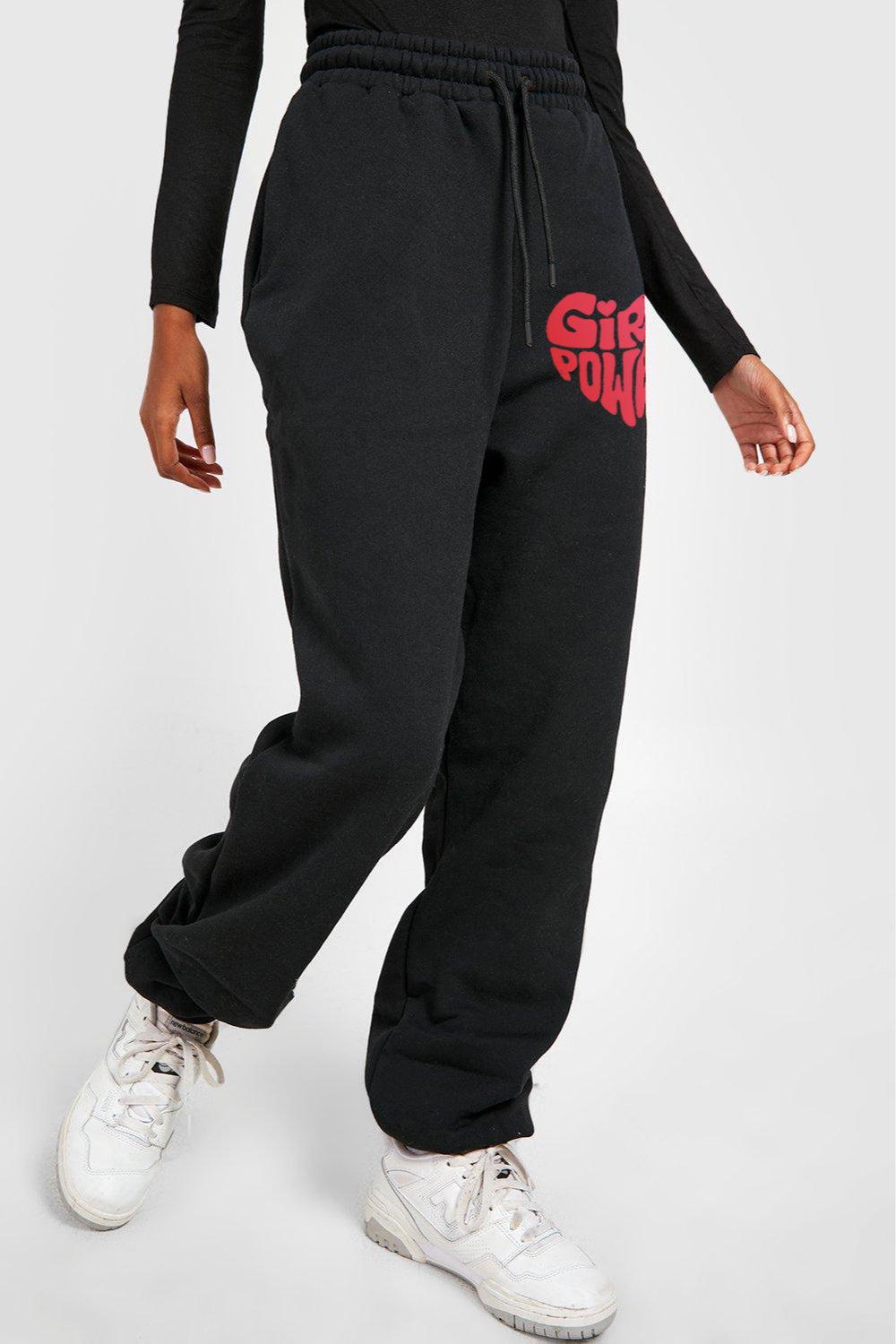Simply Love Full Size GIRL POWER Graphic Sweatpants BLUE ZONE PLANET