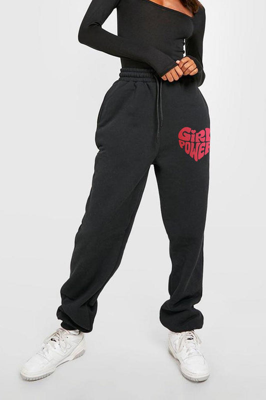 Simply Love Full Size GIRL POWER Graphic Sweatpants BLUE ZONE PLANET