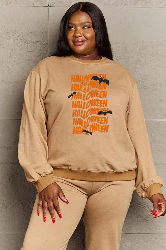 Simply Love Full Size HALLOWEEN Graphic Sweatshirt BLUE ZONE PLANET