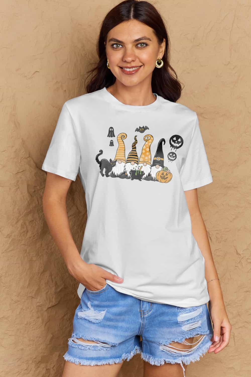 Simply Love Full Size Halloween Theme Graphic Cotton Tee BLUE ZONE PLANET