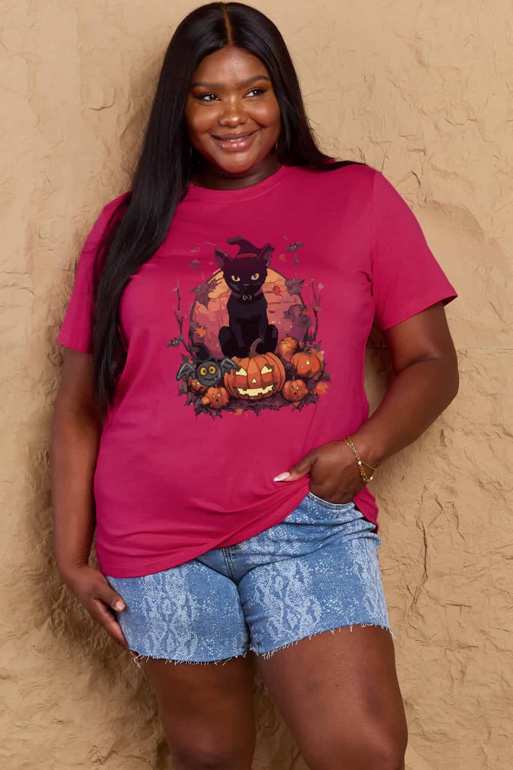 Simply Love Full Size Halloween Theme Graphic T-Shirt BLUE ZONE PLANET