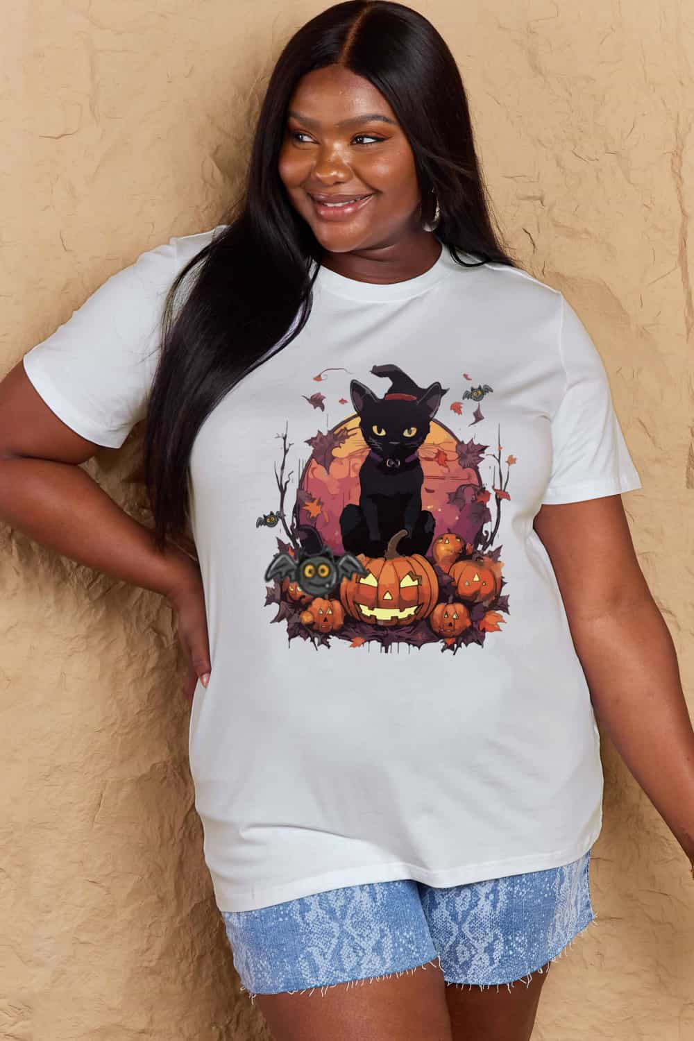 Simply Love Full Size Halloween Theme Graphic T-Shirt BLUE ZONE PLANET