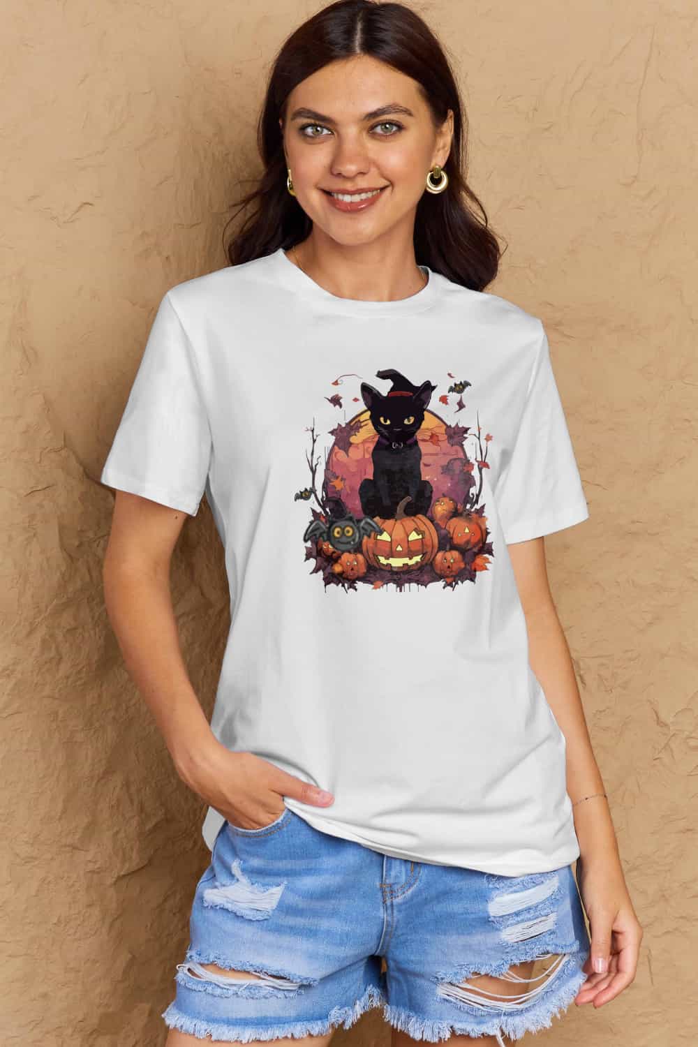 Simply Love Full Size Halloween Theme Graphic T-Shirt BLUE ZONE PLANET