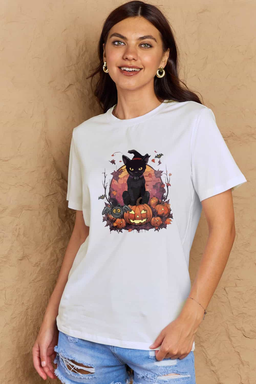 Simply Love Full Size Halloween Theme Graphic T-Shirt BLUE ZONE PLANET