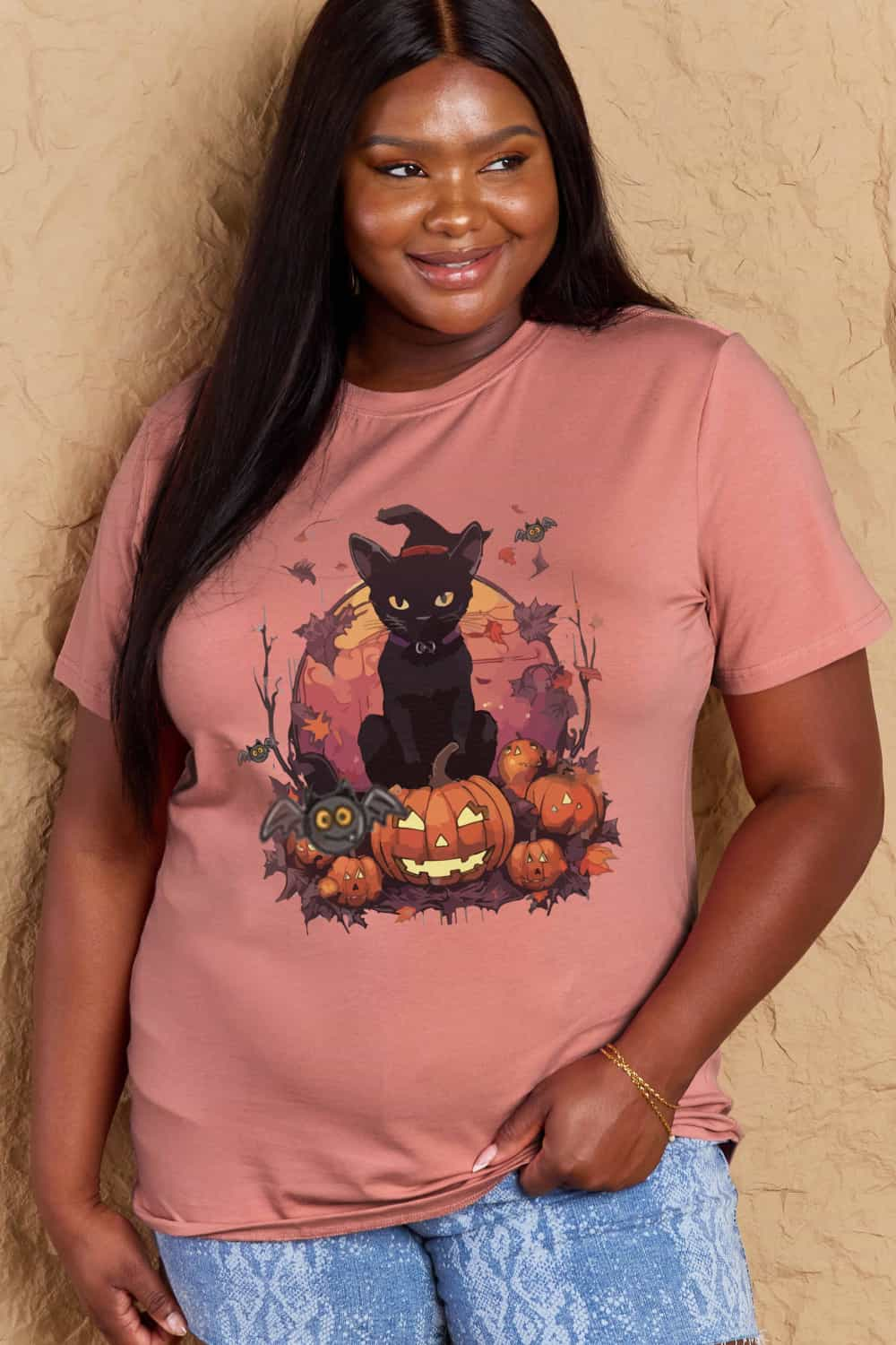 Simply Love Full Size Halloween Theme Graphic T-Shirt BLUE ZONE PLANET