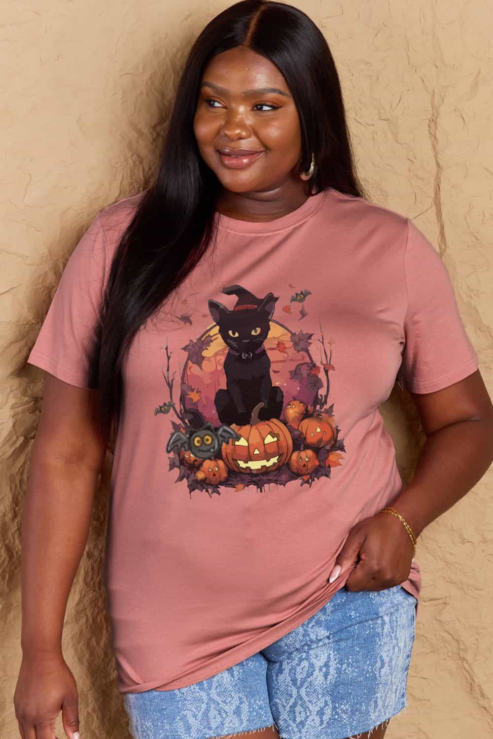 Simply Love Full Size Halloween Theme Graphic T-Shirt BLUE ZONE PLANET