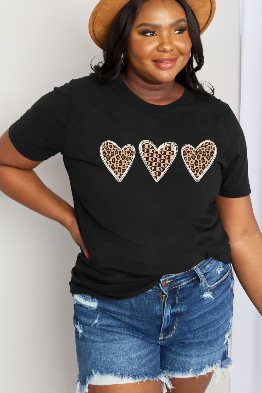 Simply Love Full Size Heart Graphic Cotton Tee BLUE ZONE PLANET