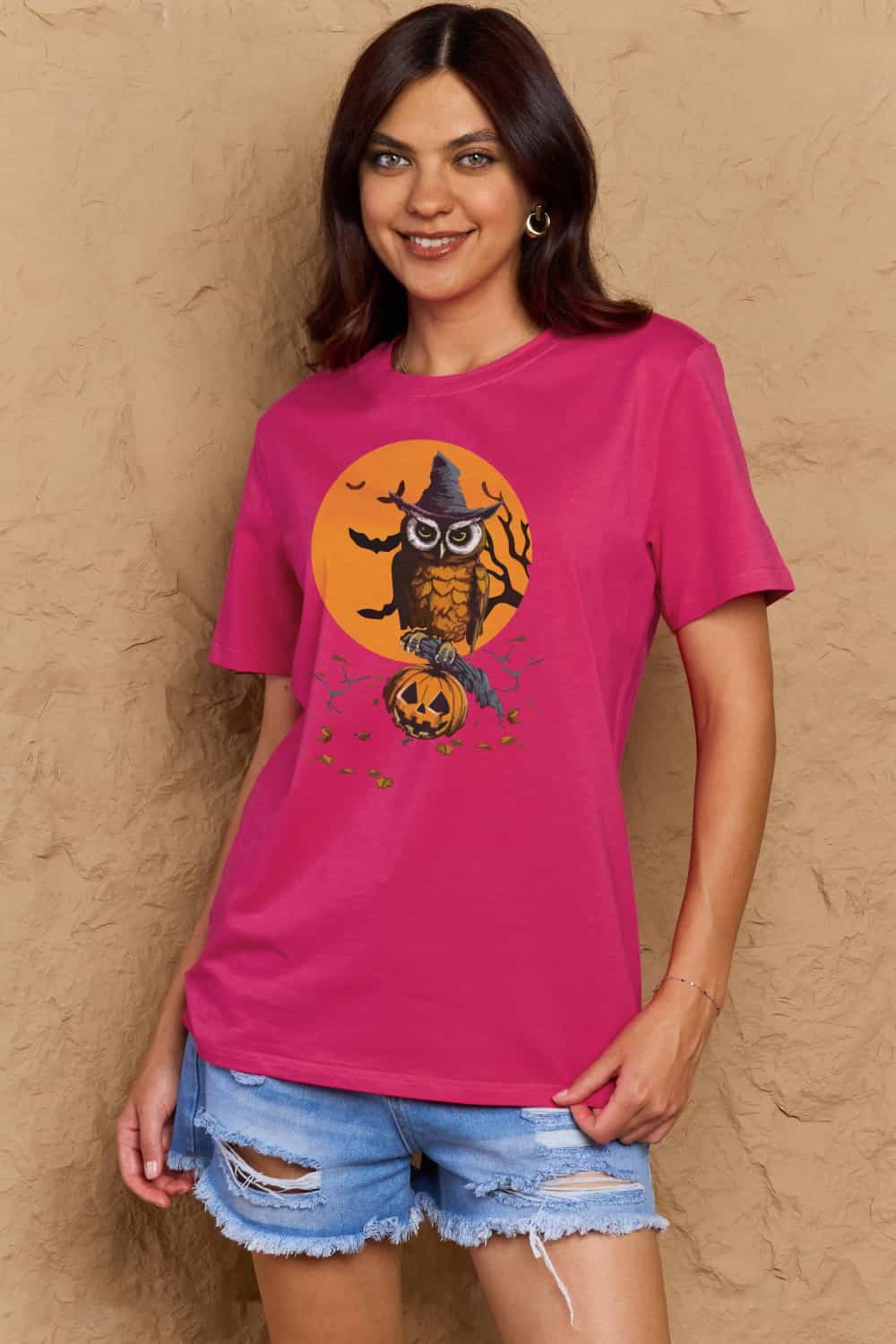 Simply Love Full Size Holloween Theme Graphic Cotton Tee BLUE ZONE PLANET