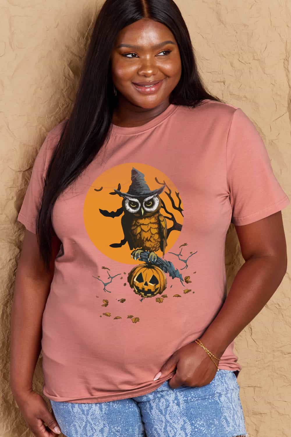 Simply Love Full Size Holloween Theme Graphic Cotton Tee BLUE ZONE PLANET