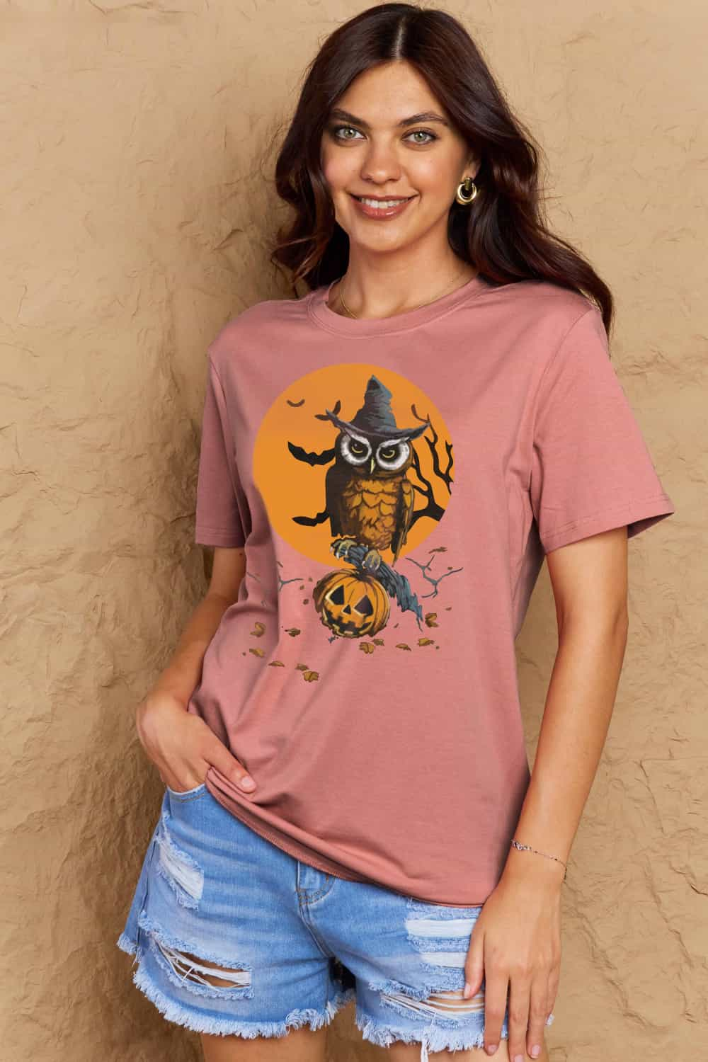 Simply Love Full Size Holloween Theme Graphic Cotton Tee BLUE ZONE PLANET