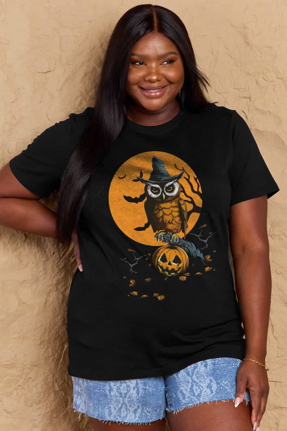 Simply Love Full Size Holloween Theme Graphic Cotton Tee BLUE ZONE PLANET