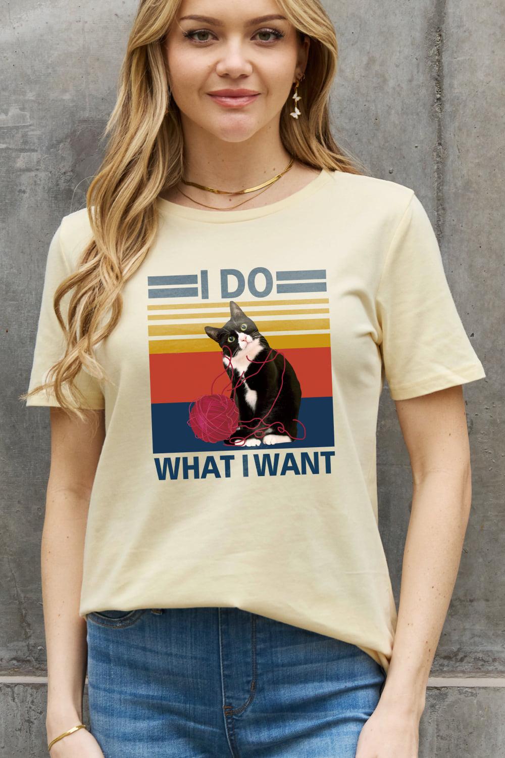 Simply Love Full Size I DO WHAT I WANT Graphic Cotton Tee BLUE ZONE PLANET