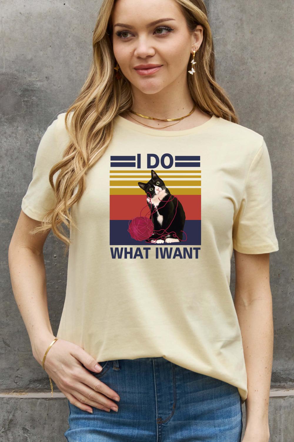 Simply Love Full Size I DO WHAT I WANT Graphic Cotton Tee BLUE ZONE PLANET