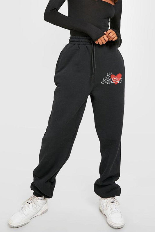 Simply Love Full Size I LOVE MY DOG Graphic Joggers BLUE ZONE PLANET