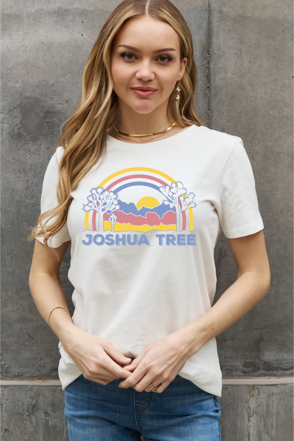 Simply Love Full Size JOSHUA TREE Graphic Cotton Tee BLUE ZONE PLANET