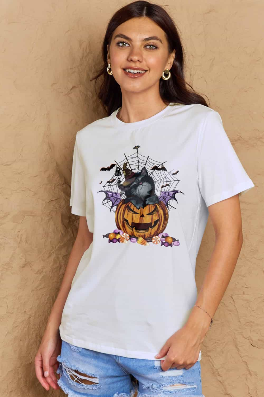 Simply Love Full Size Jack-O'-Lantern Graphic T-Shirt BLUE ZONE PLANET